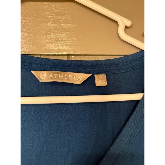 Athleta V Neck Long Sleeve Top Womens Small Blue‎ Relaxed Everyday - Picture 2 of 7